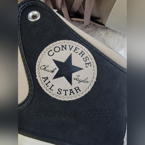 Converse Men's Black and White Mid-Top Sneakers - Picture 11 of 14